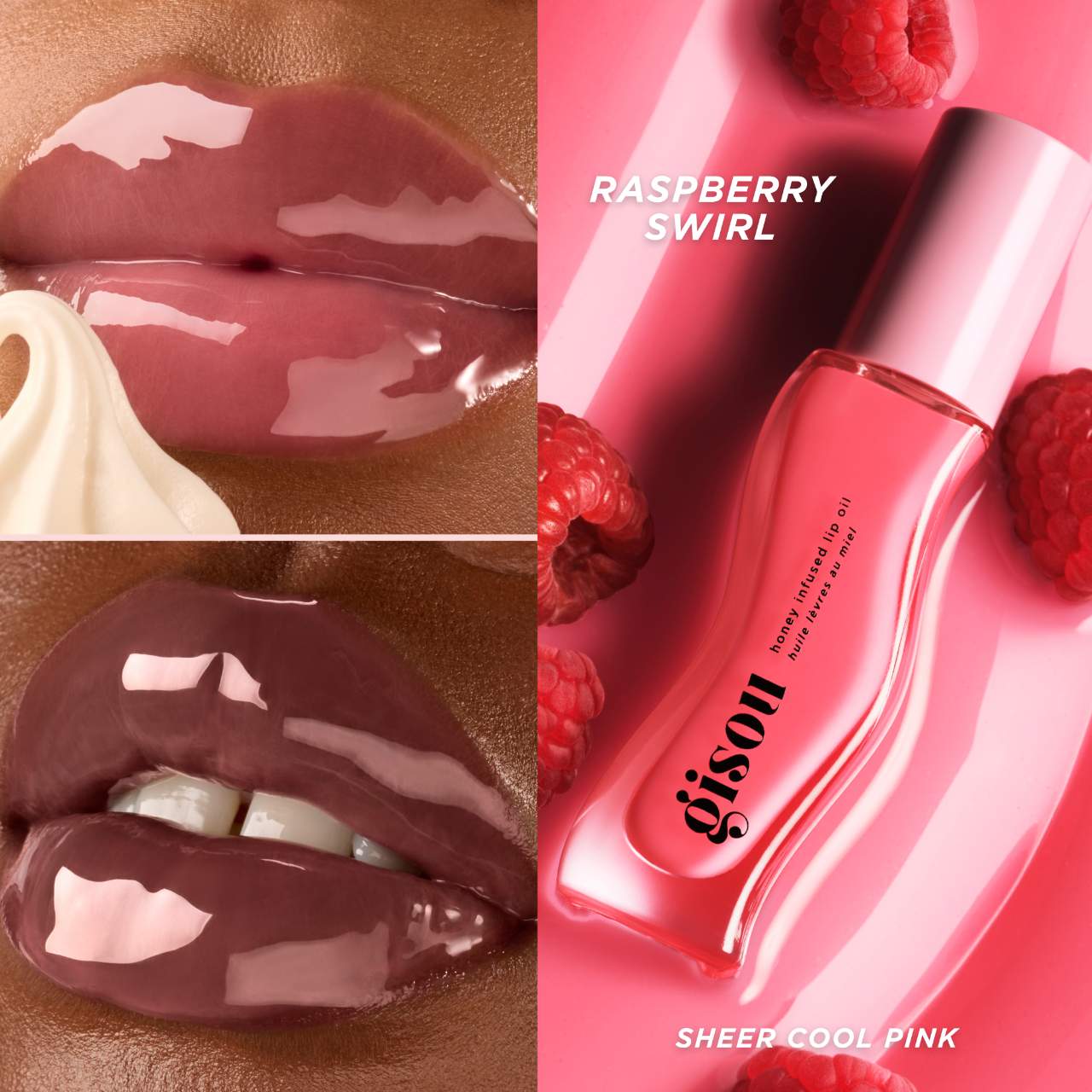Honey Infused Lip Oil Raspberry Swirl