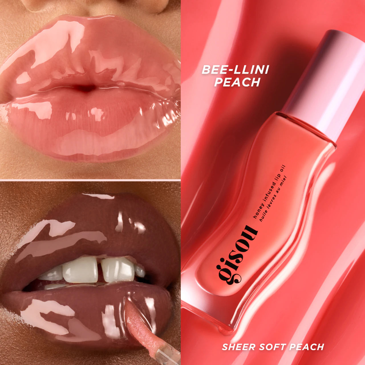 Honey Infused Lip Oil Bee-llini Peach