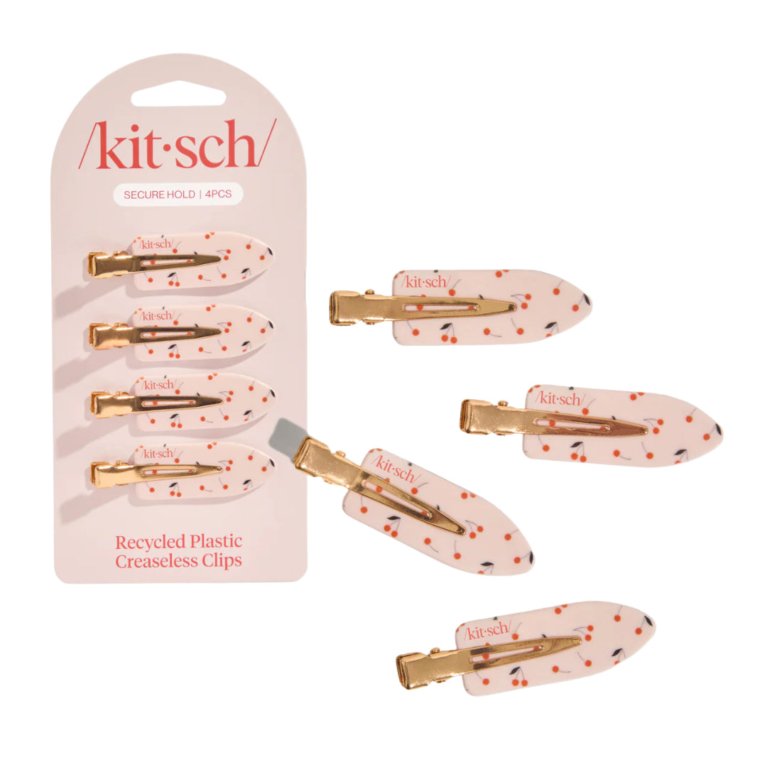 Cherry Print Creaseless Clips 4pc Set
