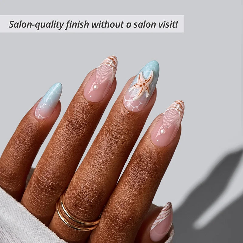 Tide Play Almond Soft Gel Press On Nails