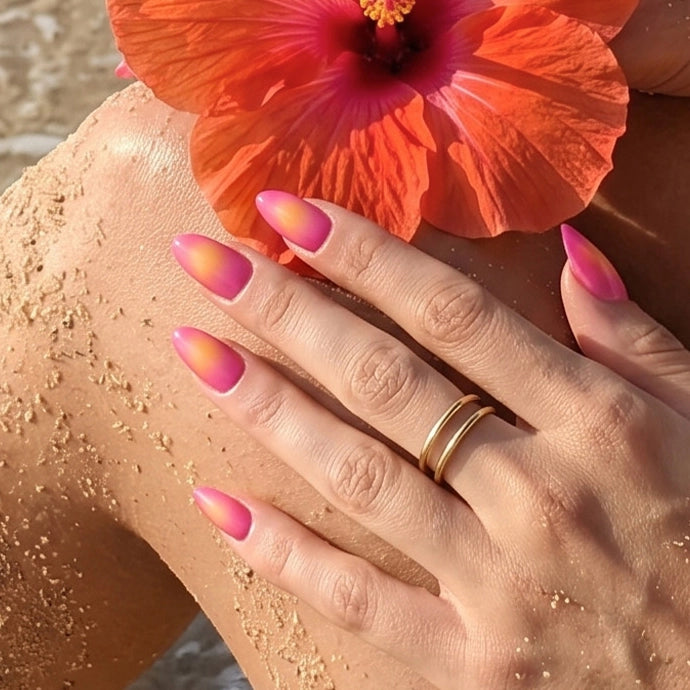 Sunset Pop Almond Soft Gel Press On Nails