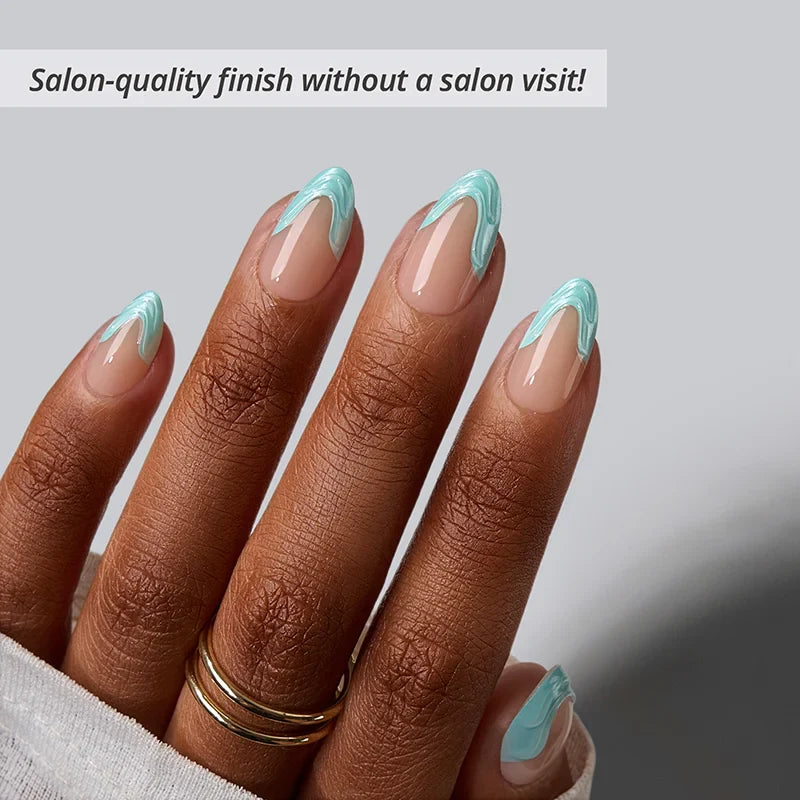 Wave Ride Almond Nails - Xcoatpress