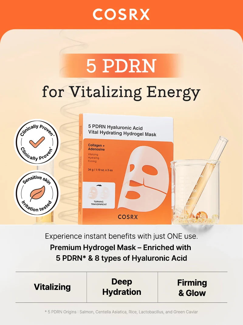 5 PDRN Hyaluronic Acid Vital Hydrating Hydrogel Mask