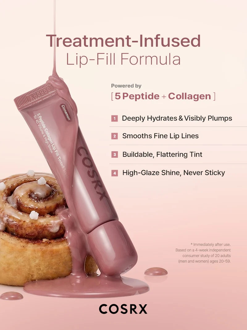 5 Peptide Collagen Tinted Lip Fill Treatment Cinnamon