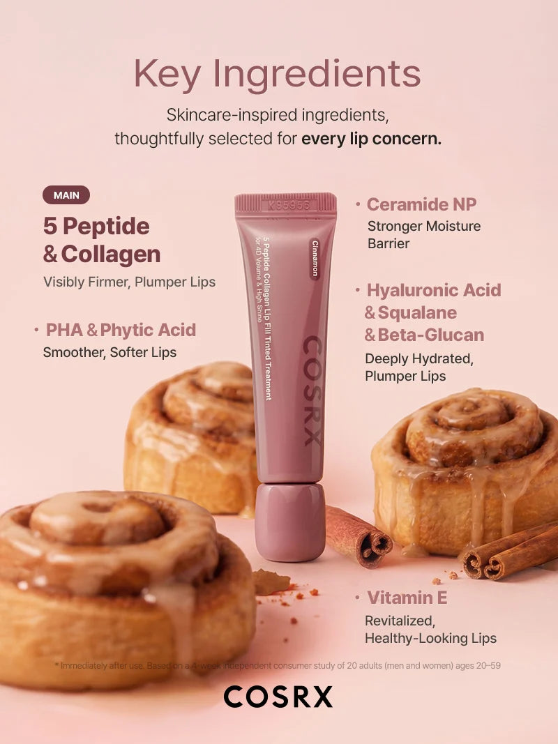 5 Peptide Collagen Tinted Lip Fill Treatment Cinnamon