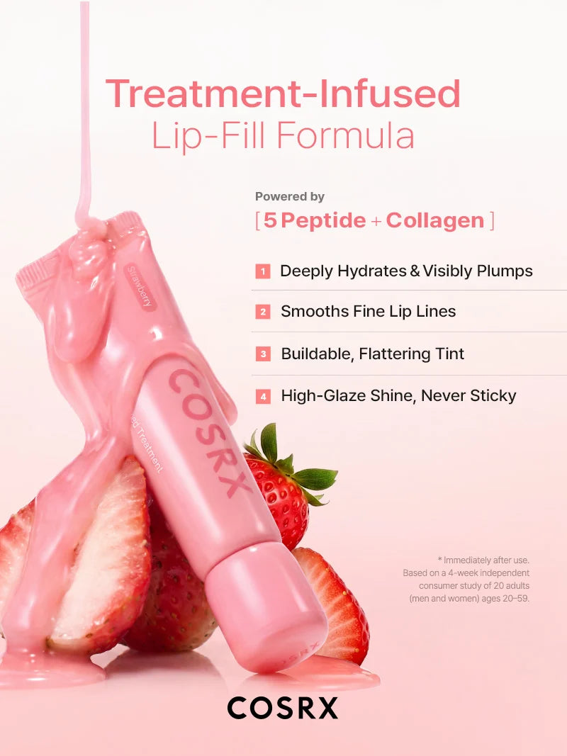 5 Peptide Collagen Tinted Lip Fill Treatment Strawberry