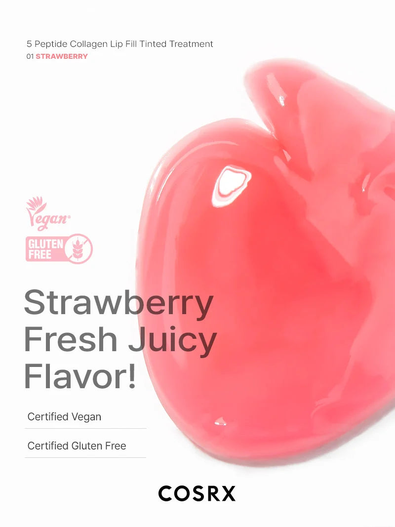 5 Peptide Collagen Tinted Lip Fill Treatment Strawberry