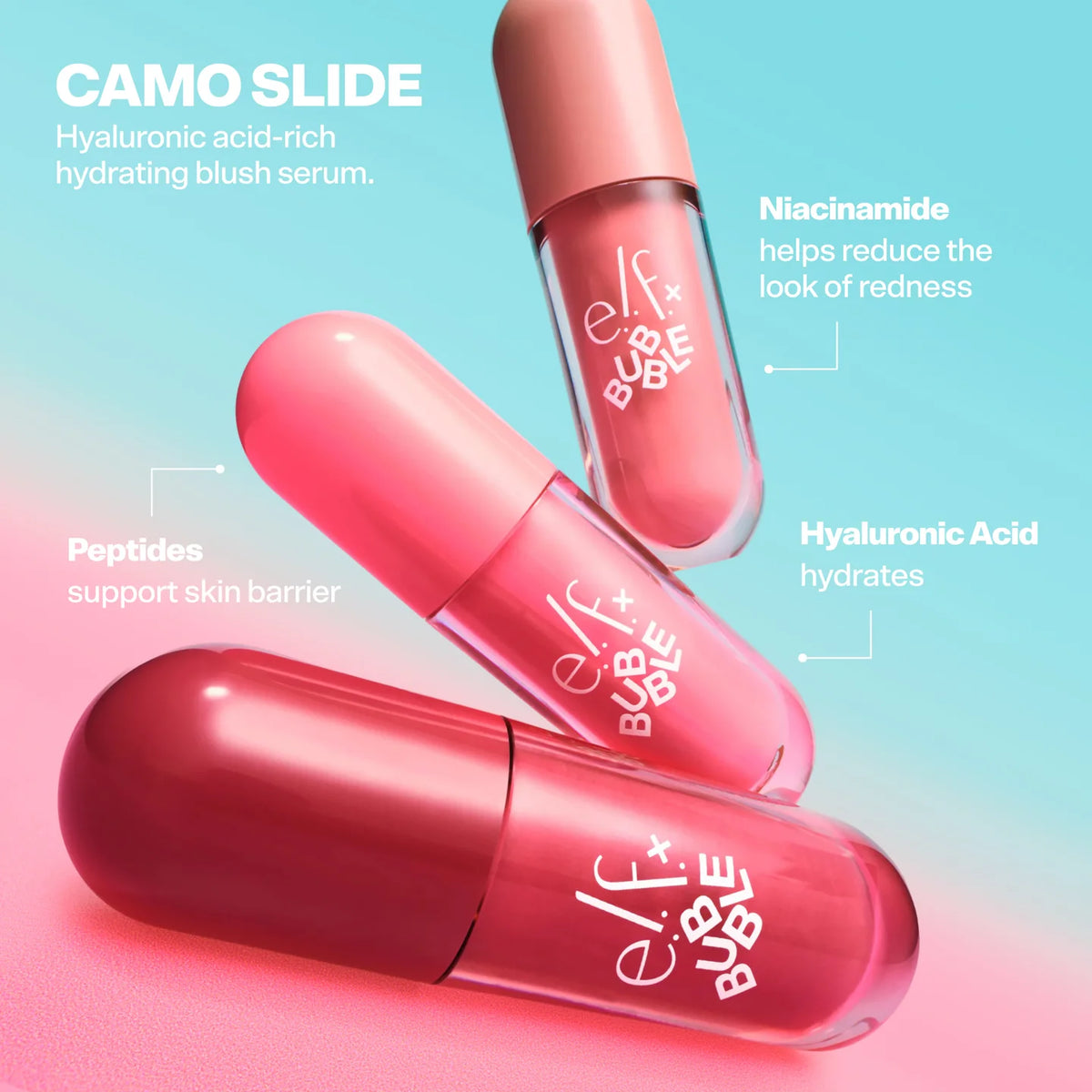 X BUBBLE Camo Slide Hydrating Blush Serum Pinky Promise