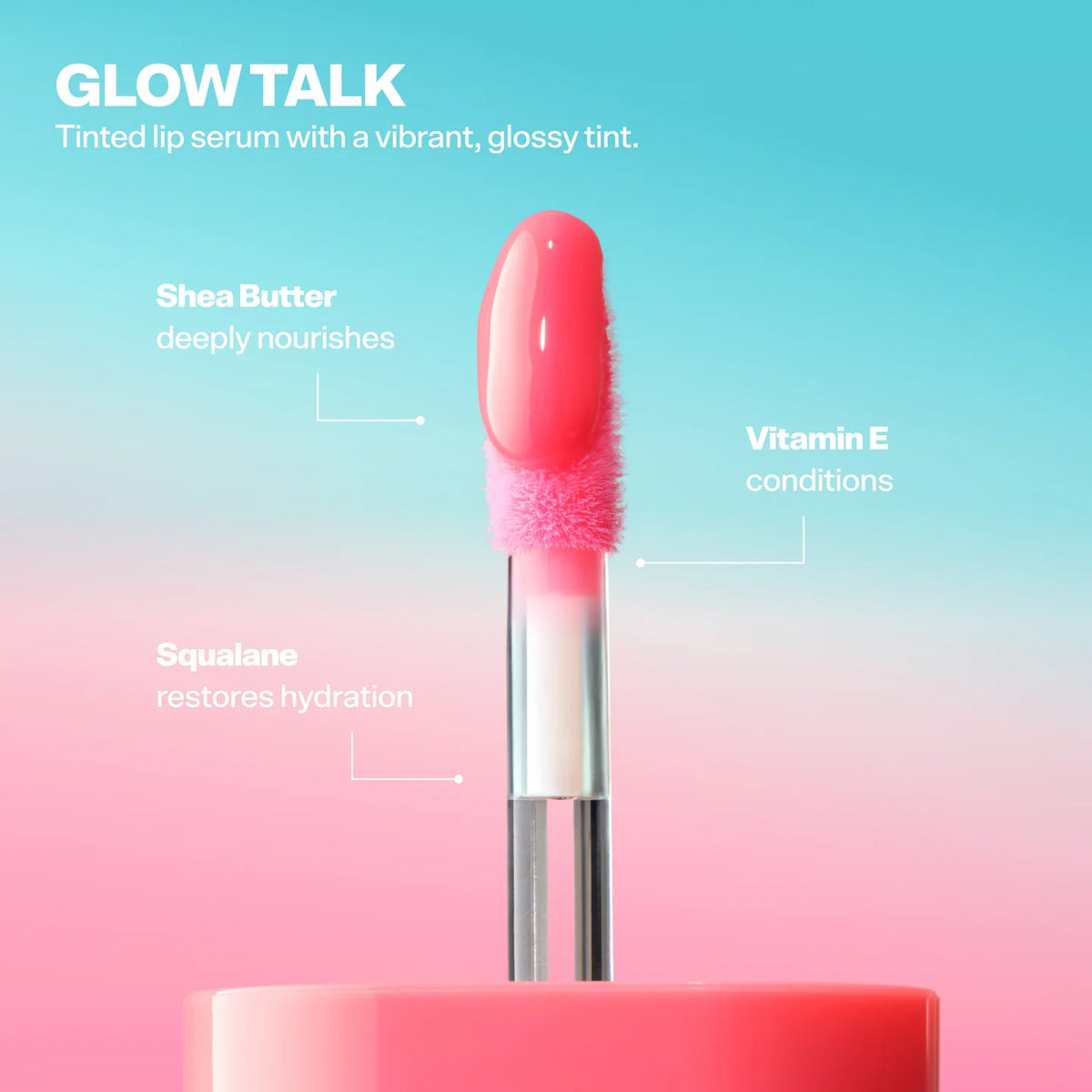 X BUBBLE Glow Talk Tinted Lip Serum Pinky Promise