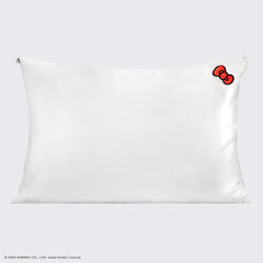 Hello Kitty x Kitsch Satin Pillowcase - Solid Ivory Hello Kitty Bow Standard