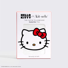 Hello Kitty x Kitsch Satin Pillowcase - Solid Ivory Hello Kitty Bow Standard