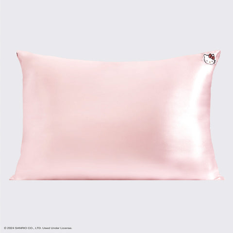 Hello Kitty x Kitsch Satin Pillowcase - Solid Pink Hello Kitty Face Standard