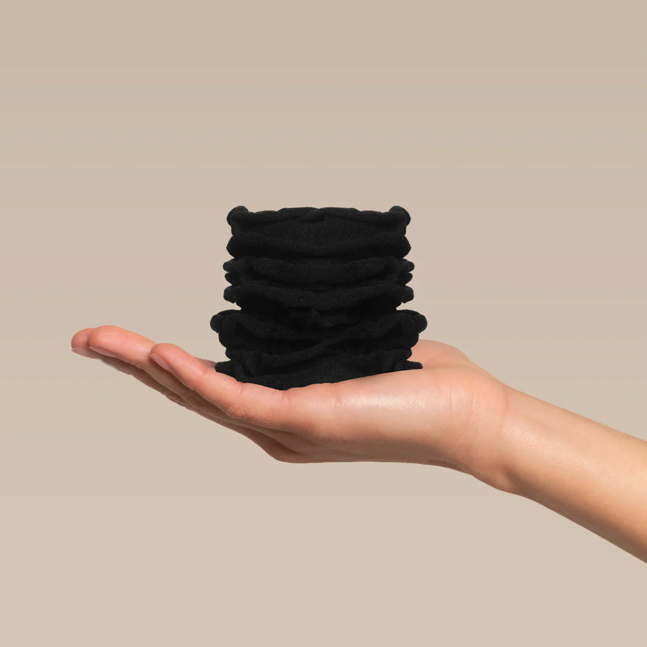 Recycled Fabric Petal Hair Elastics 10pc Set Black