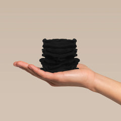 Recycled Fabric Petal Hair Elastics 10pc Set Black