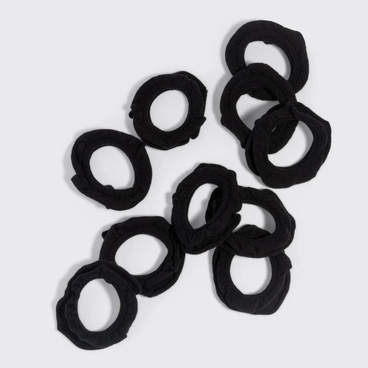 Recycled Fabric Petal Hair Elastics 10pc Set Black