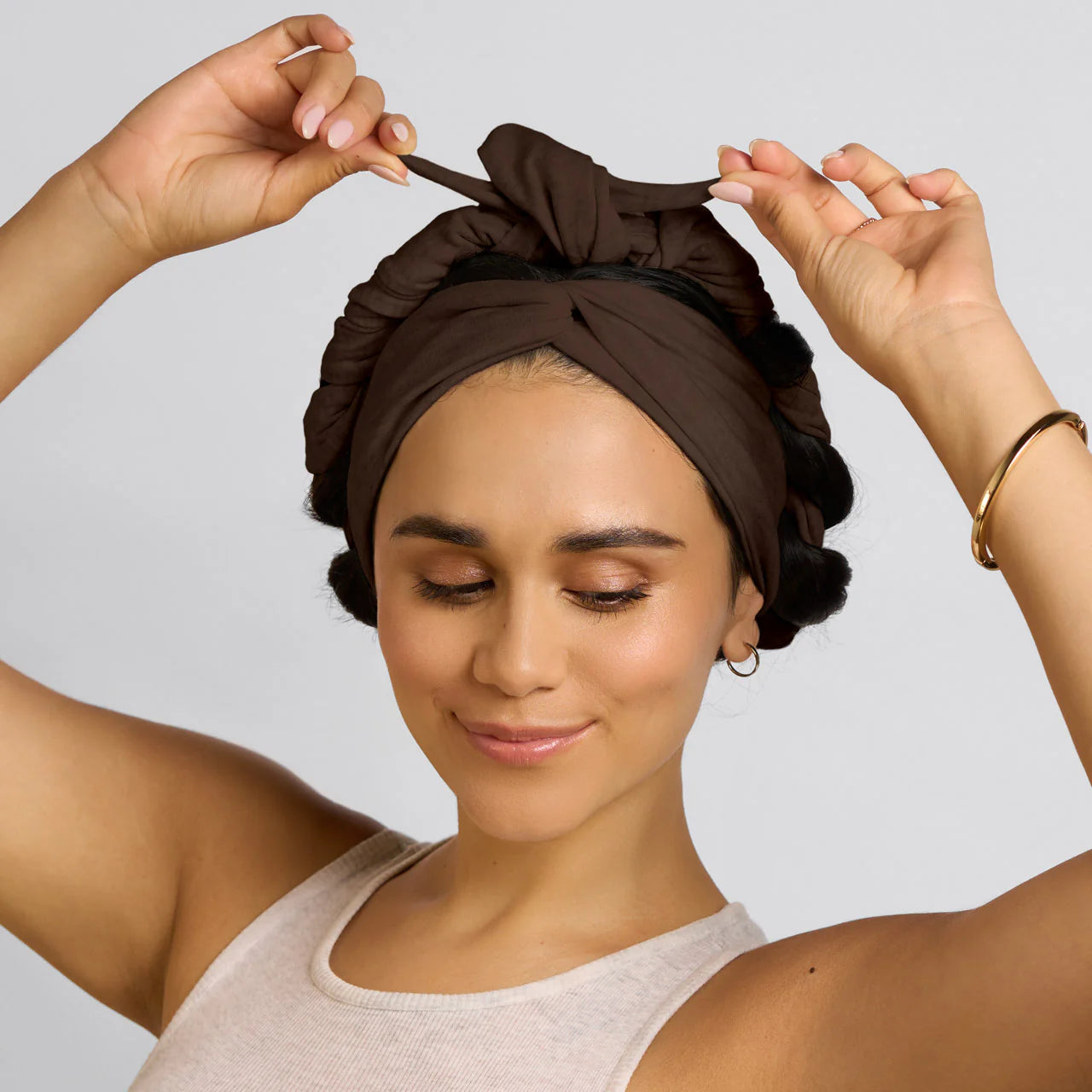 Set & Flow Active Curling Headband Chocolate Brown