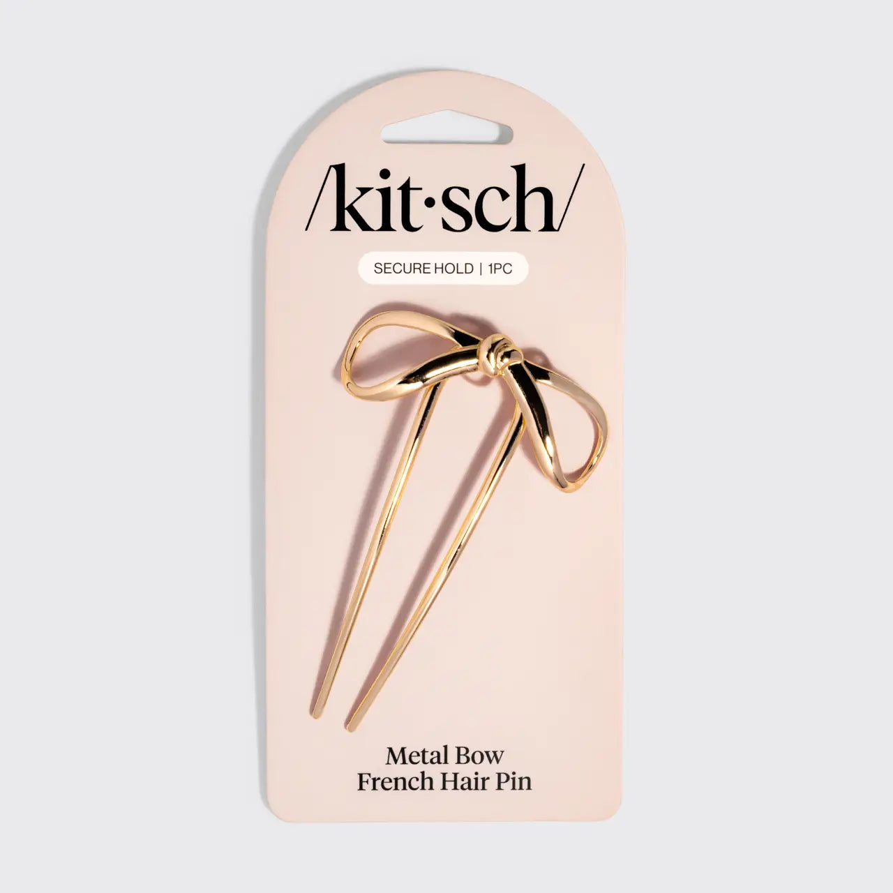 Mini Metal Bow French Hair Pin Gold