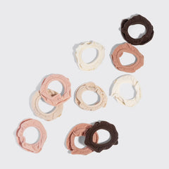 Recycled Fabric Petal Hair Elastics 10pc Set Blush