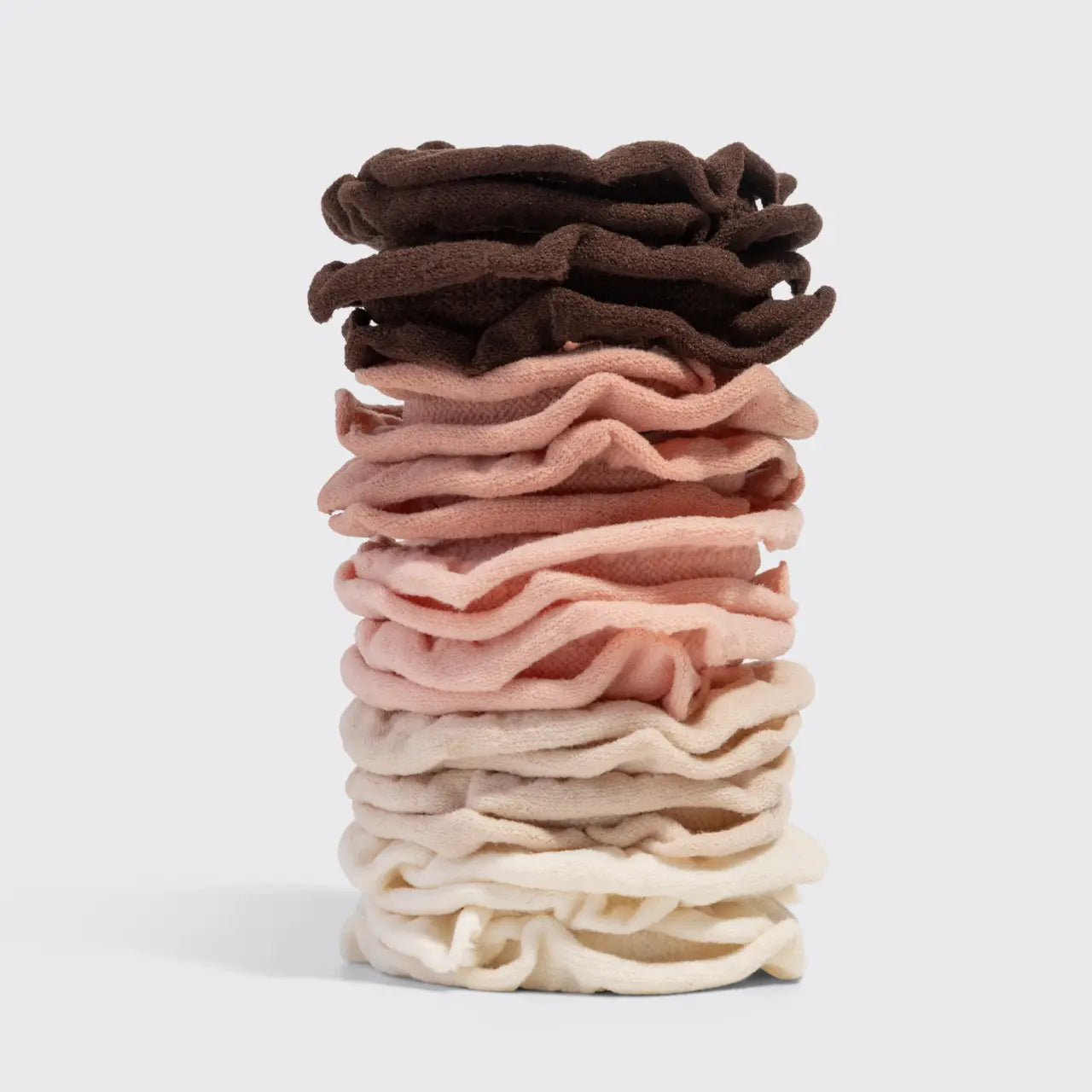 Recycled Fabric Petal Hair Elastics 10pc Set Blush