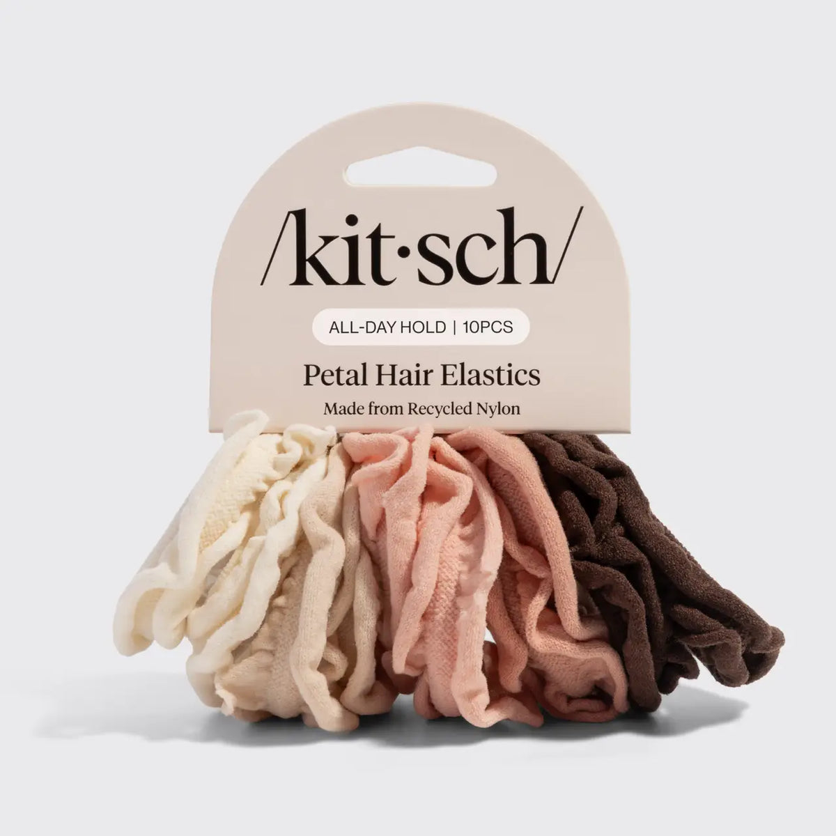 Recycled Fabric Petal Hair Elastics 10pc Set Blush