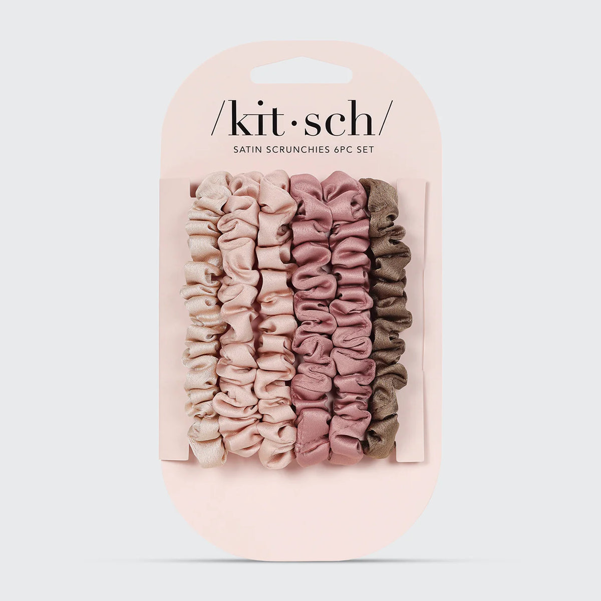 Terracotta Ultra Petite Satin Scrunchies 6pc Set