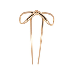 Mini Metal Bow French Hair Pin Gold