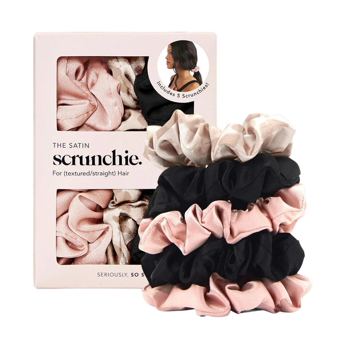 Assorted Satin Sleep Scrunchies 5pc Set