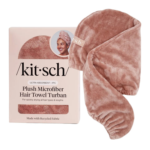 Terracotta Plush Microfiber Hair Towel Turban