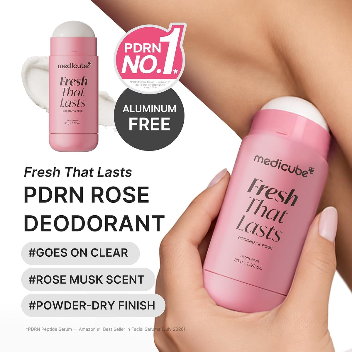 Fresh That Lasts PDRN Coconut Rose Aluminium Free Deodorant