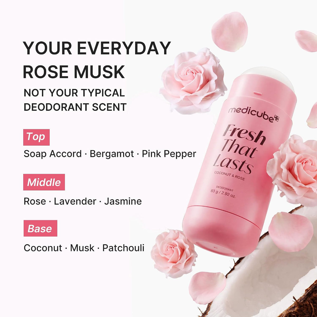 Fresh That Lasts PDRN Coconut Rose Aluminium Free Deodorant