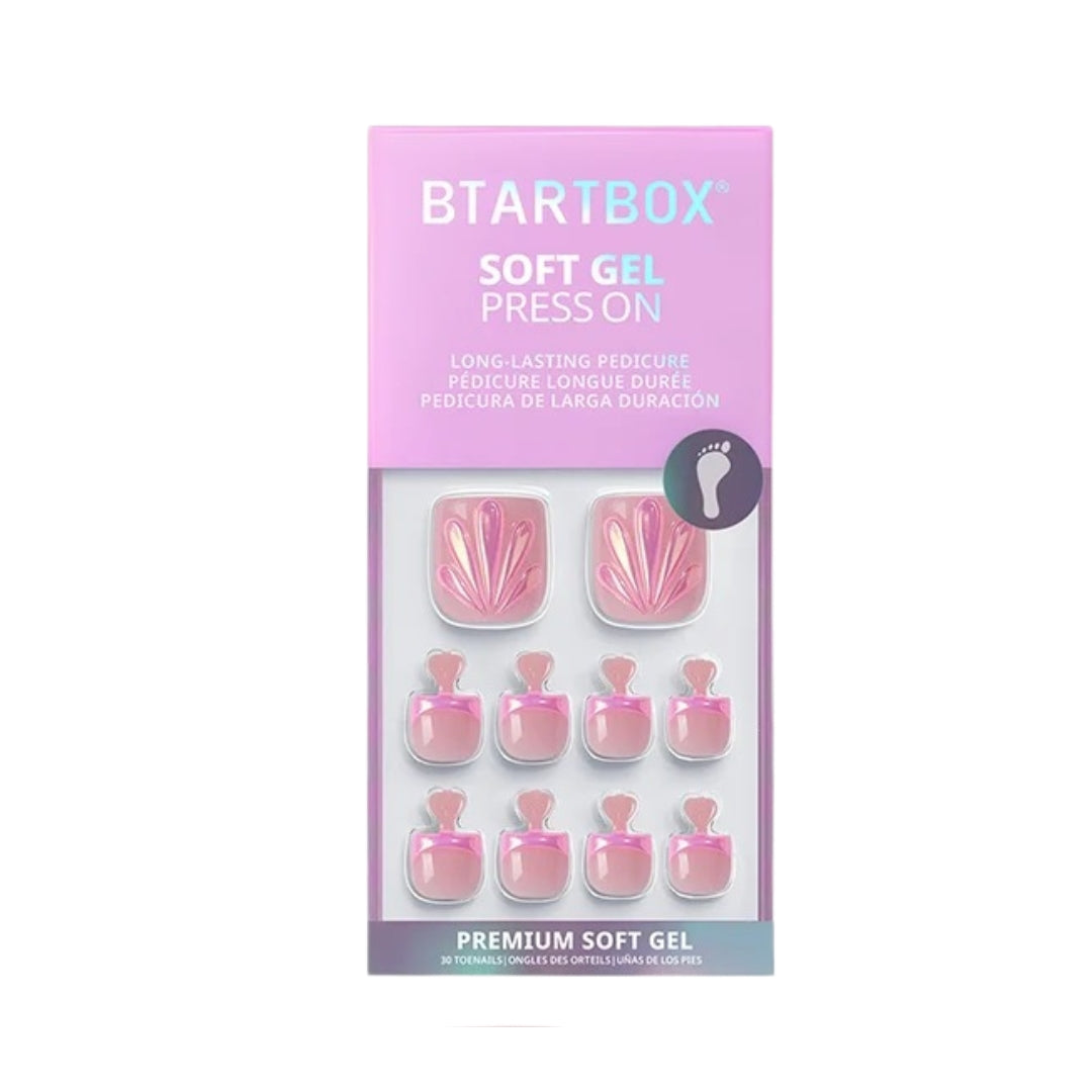 Shell Glow Pedi Square Press On Toe Nails